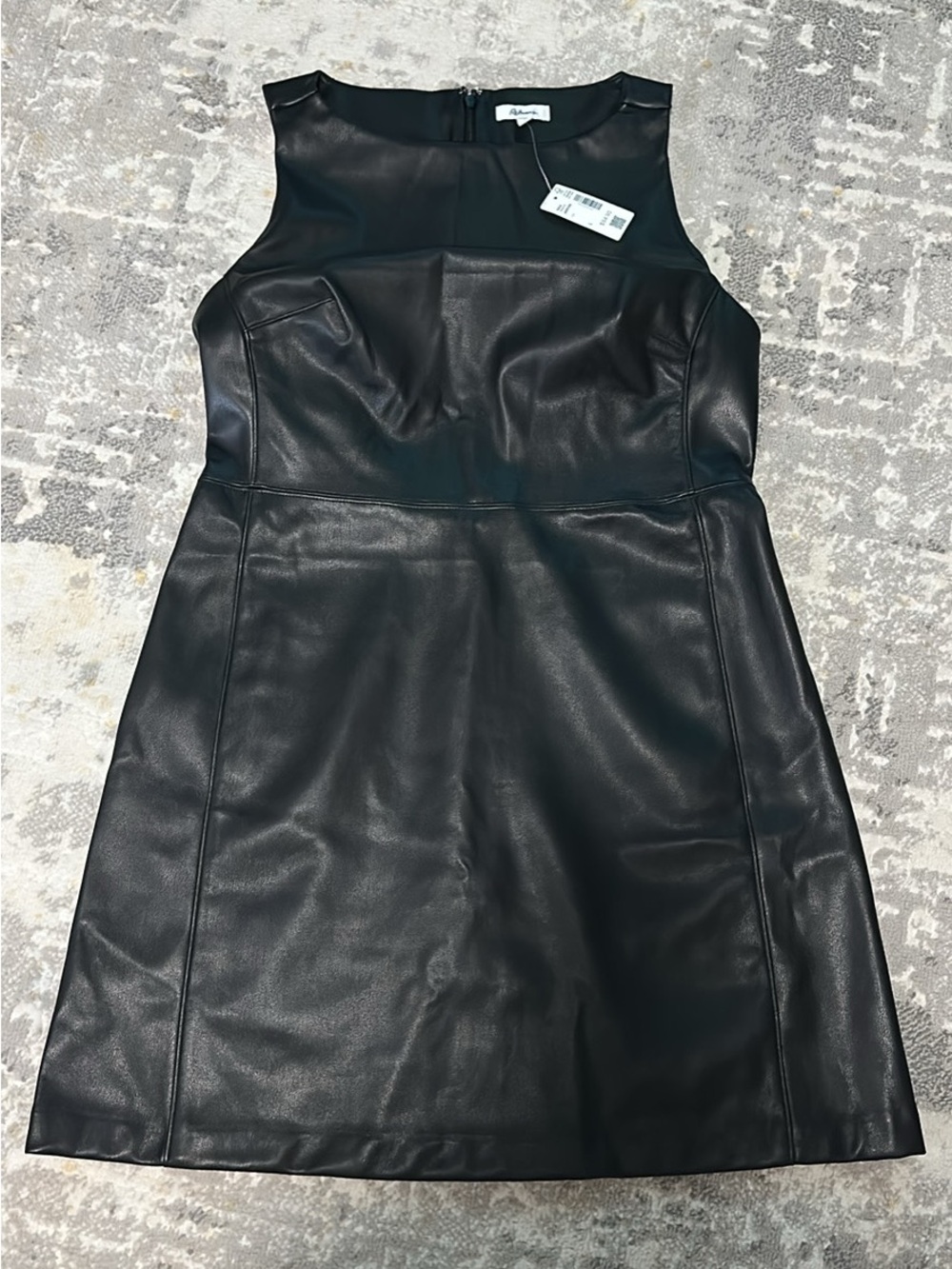 Reitmans Black Faux Leather Sleeveless Mini Dress
